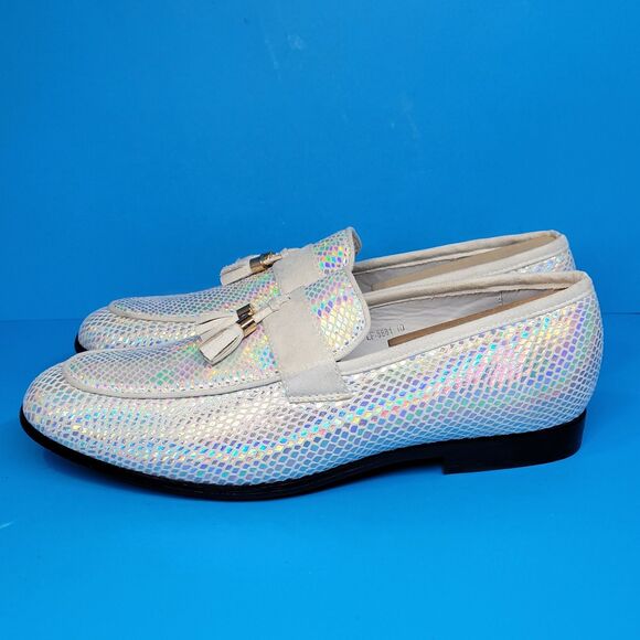 Royal Shoes Mens LF-8881 Silver Half Strap Tasseled Loafers Size US 10 EC main image 12